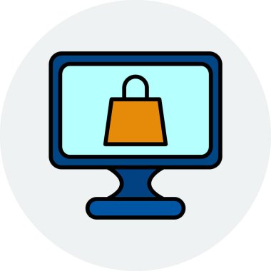 torba alışverişi çevrimiçi simge vektörü