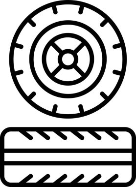 araba tekerlekleri ikon vektör illüstrasyonu