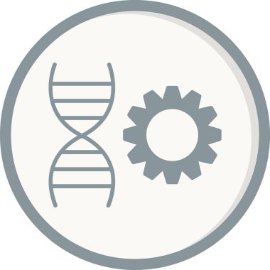 DNA simgesi. Web için DNA vektör simgelerinin basit çizimi 