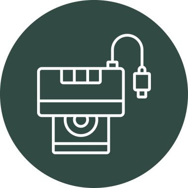 Cd Okuyucu web simgesi, basit vektör illüstrasyonu