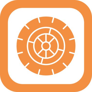 Tekerlek. Web simgesi basit illüstrasyon 