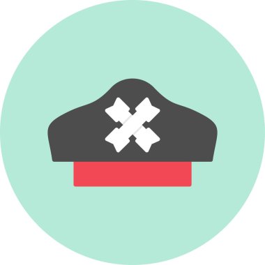 korsan şapka simgesi, vektör illüstrasyonu 