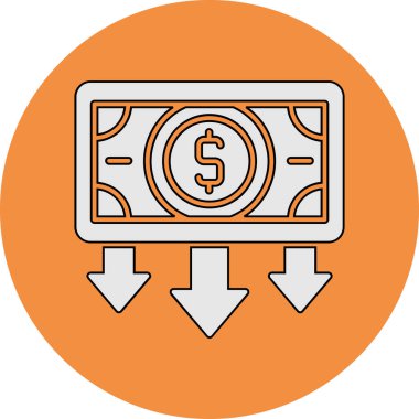 Ağ tasarımı için soyut iflas sembolü, vektör illüstrasyonu.