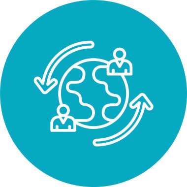 Göç. Web simgesi basit illüstrasyon 