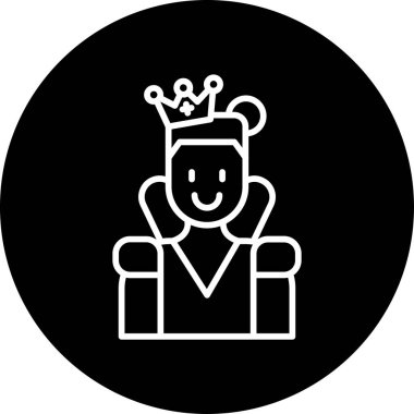 vektör karikatür karakteri bir taç ile kraliçe