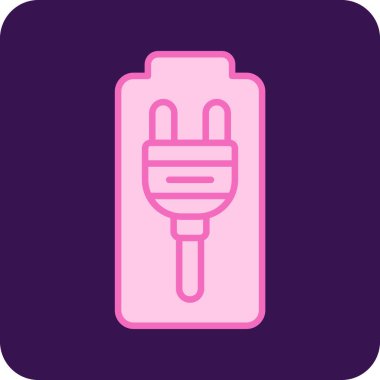 Basit Plug simgesi vektör illüstrasyonu