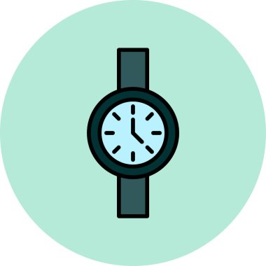 Kol saati simgesi, vektör illüstrasyonu