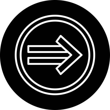 Sağ Ok simgesi, vektör illüstrasyonu 