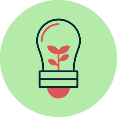 vektör eko enerji simgesi, ampul