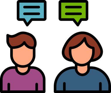 Diyalog baloncukları, iletişim konsepti, vektör illüstrasyonu