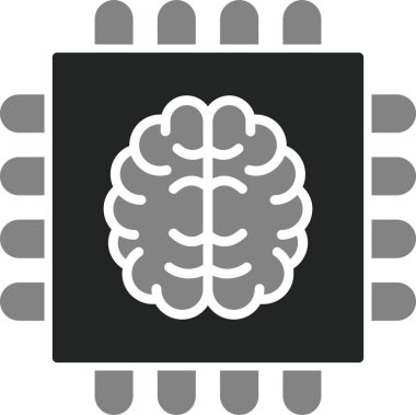 Yapay Zeka simgesi, vektör illüstrasyonu 