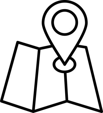 konum haritası gezinme simgesi ana hat biçiminde 