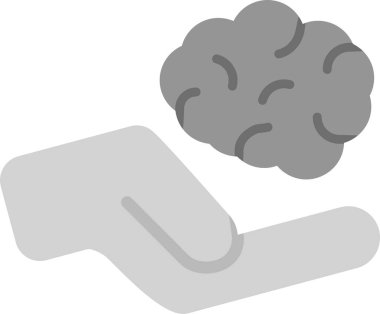 Beyin Simgesi Basit Vektör İllüstrasyonu 