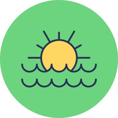 güneş web simgesi vektör illüstrasyonu 