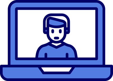 Ana hatlı biçim vektör illüstrasyon tasarımında konferans simgesi