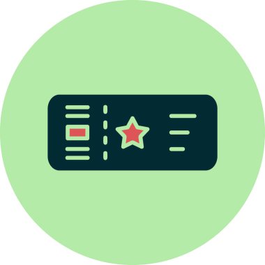 Bir bilet simgesinin vektör illüstrasyonu 