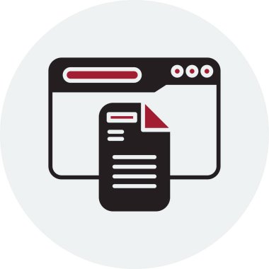 Minimalist bir dizaynda bir belge simgesinin vektör illüstrasyonu.