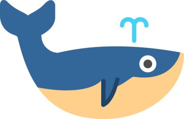 balina simgesi, vektör illüstrasyonu 