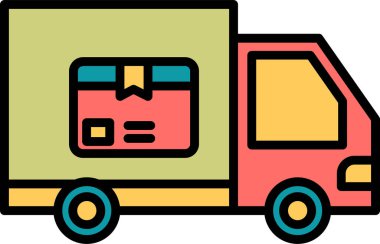 Teslimat. Web simgesi basit illüstrasyon