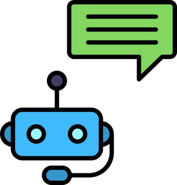 Chatbot, robot simgesi, vektör illüstrasyonu