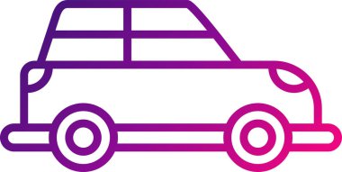 Vektör araba simgesi, temiz ve basit illüstrasyon.