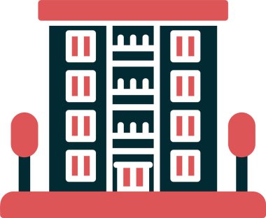 Daire binası simgesi, vektör illüstrasyonu basit tasarım