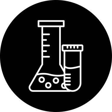 Kimyasal matara simgesi, vektör çizimi basit tasarım