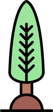 Eğilim biçimi izole edilmiş arkaplanda selvi ağacı simgesi