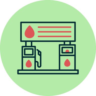 benzinlik ikonu vektör illüstrasyonu