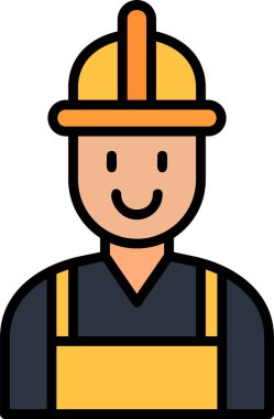 İşçi. Web simgesi basit illüstrasyon 