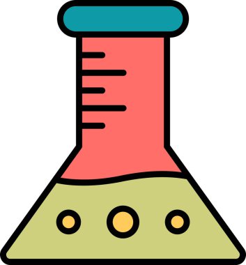 Kimyasal matara simgesi, vektör çizimi basit tasarım