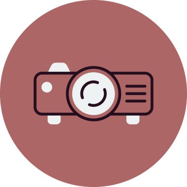 Projektör. Web simgesi basit illüstrasyon