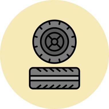 araba tekerlekleri ikon vektör illüstrasyonu