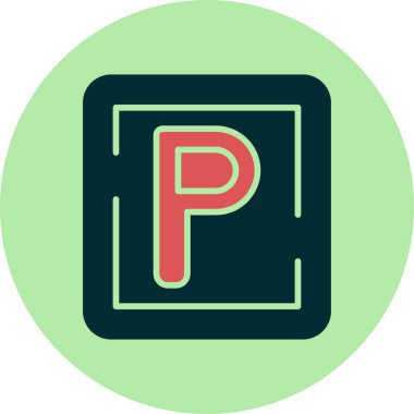 Park ediyor. Web simgesi basit illüstrasyon 