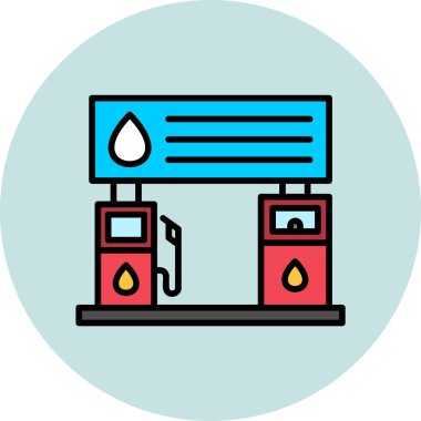 benzinlik ikonu vektör illüstrasyonu