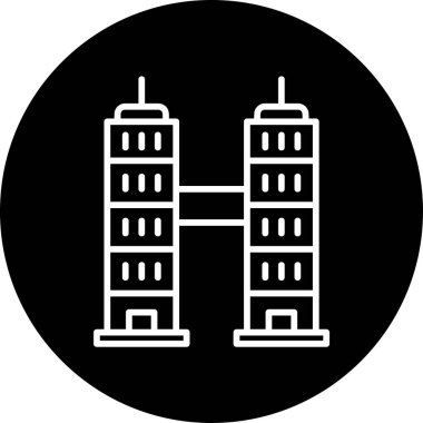 Şehir manzarası web simgesi, basit vektör illüstrasyonu