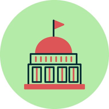 Parlamento binası simgesi, vektör illüstrasyonu 