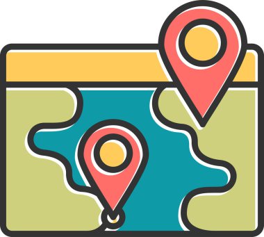 Konum haritası işaretleyici. vektör simgesi