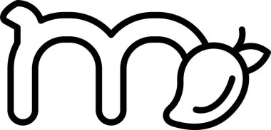 Küçük harf m 'nin vektör çizimi           