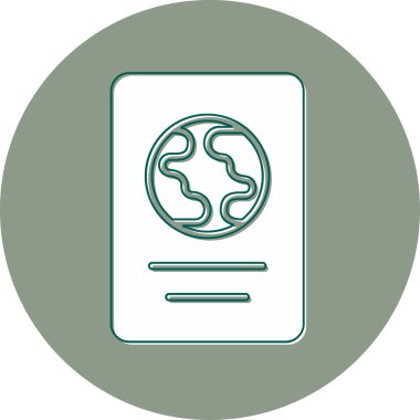 Uluslararası pasaport simgesi, vektör illüstrasyonu