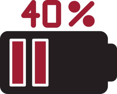 Pil Yüzdesi simgesi, vektör illüstrasyonu