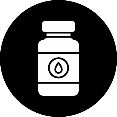 İlaç şişesi ikonunun vektör çizimi. Vitaminler