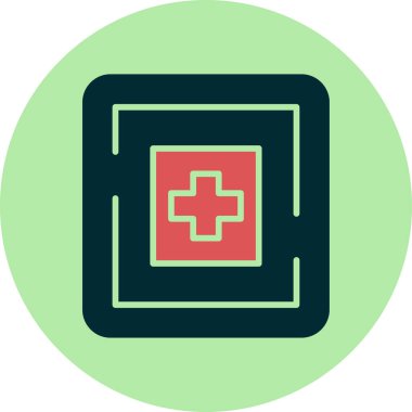 Hastane binası simgesi, vektör illüstrasyonu basit tasarım