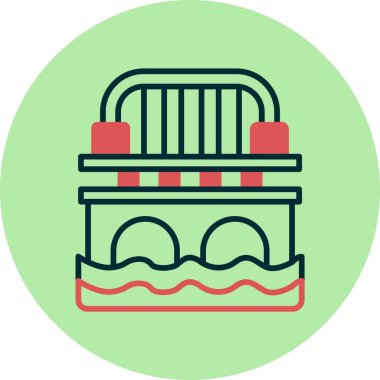 Su ve Köprü. basit tasarım vektörü