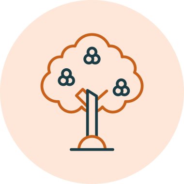 Ardıç ağacı simgesi vektör illüstrasyonu