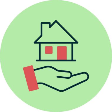 ev ve el simge vektör çizim