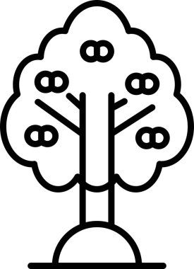 Kayısı ağacı. Web simgesi basit illüstrasyon