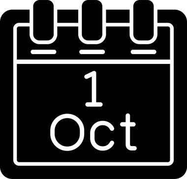 Ekim takvim simgesi tasarımı, web illüstrasyonu