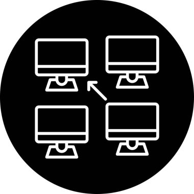 Merkezi olmayan modern simgenin vektör illüstrasyonu