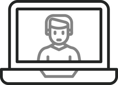 Ana hatlı biçim vektör illüstrasyon tasarımında konferans simgesi